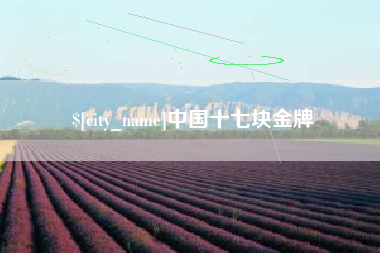 孟津中国十七块金牌