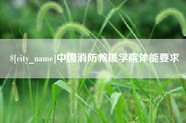 孟津中国消防救援学院体能要求