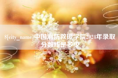 孟津中国消防救援学院2024年录取分数线是多少