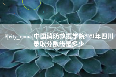 孟津中国消防救援学院2021年四川录取分数线是多少