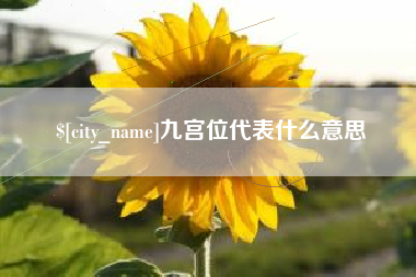 孟津九宫位代表什么意思