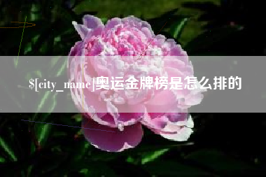 孟津奥运金牌榜是怎么排的