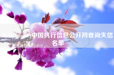 孟津中国执行信息公开网查询失信名单