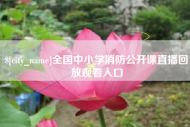 孟津全国中小学消防公开课直播回放观看入口