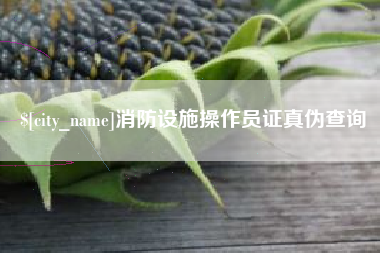孟津消防设施操作员证真伪查询