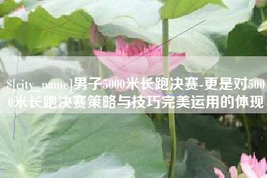 孟津男子5000米长跑决赛-更是对5000米长跑决赛策略与技巧完美运用的体现