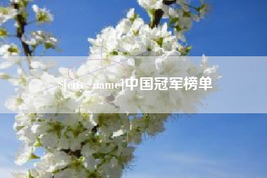 孟津中国冠军榜单