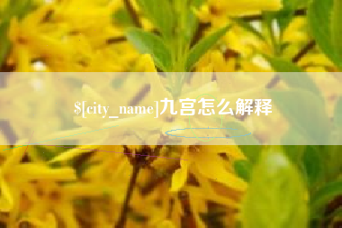 孟津九宫怎么解释