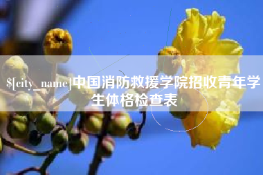 孟津中国消防救援学院招收青年学生体格检查表